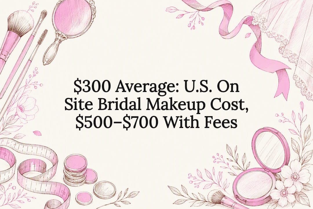 $300 Average: U.S. On Site Bridal Makeup Cost, $500–$700 With Fees
