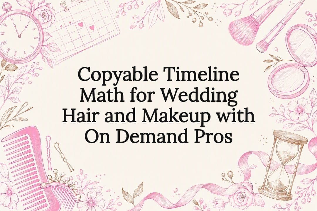 Copyable Timeline Math for Wedding Hair and Makeup with On Demand Pros