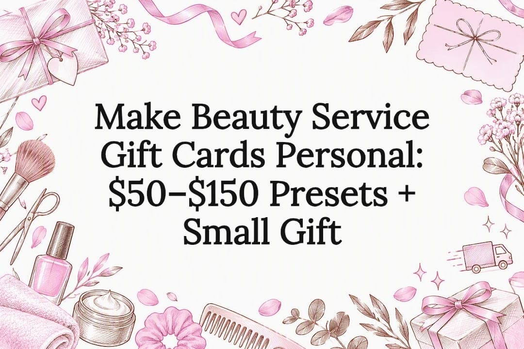 Make Beauty Service Gift Cards Personal: $50–$150 Presets + Small Gift