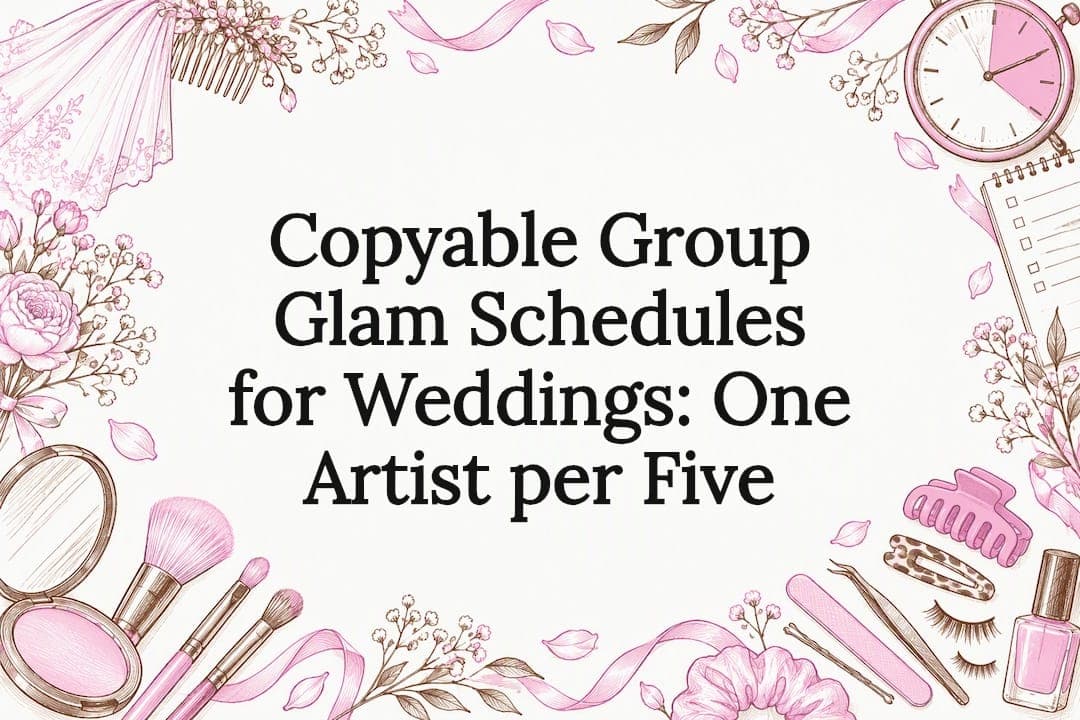 Copyable Group Glam Schedules for Weddings: One Artist per Five